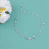 925 Sterling Silver Dual Butterfly Anklet for Women